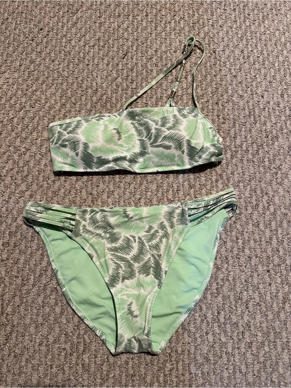 Aerie Green One-Shoulder Bikini Set - Women Swim